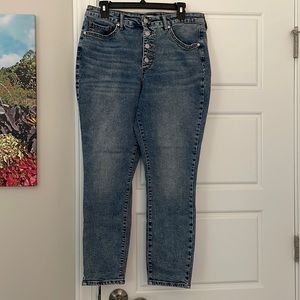 High-rise skinny jeans